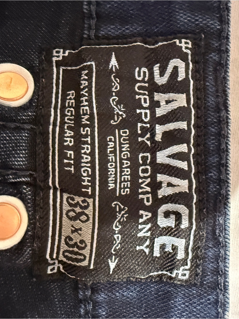 Salvage Men’s Straight Jeans — Dark Navy